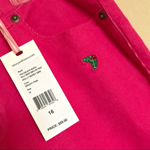 *SOLD* Vineyard Vines Pink Corduroy Pants 16 - Picture 3 of 5